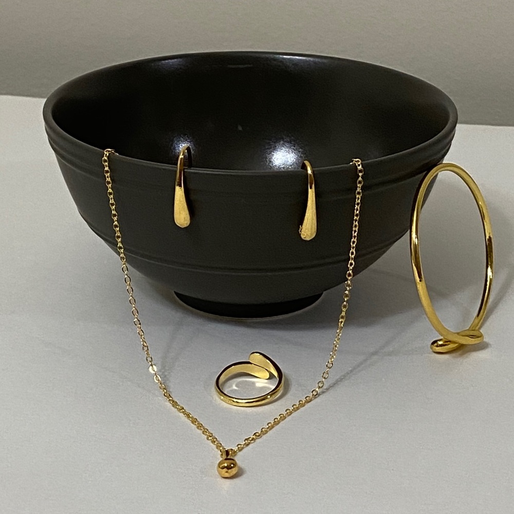 Gold Water drop jewelry set